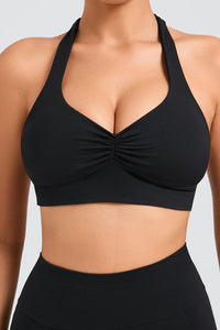 Women Adjustable Straps Hanging Neck Skinny Back Quick Dry Sports Fitness Running Yoga Bra