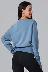 Women Loose Athletic Long Sleeve Pullover Sweatshirt