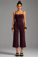 Women'sThin Strap Tank Top And Wide-Leg Capri Pants Sets