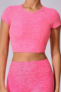 Women Cross Back Large Backless Removable Bra Pads Can Be Worn Outside Sports Fitness Yoga Short Sleeve