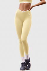Women's Nude Mid-Waist Color Sports Leggings