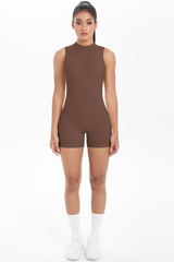 Women's sleeveless backless yoga bodysuit