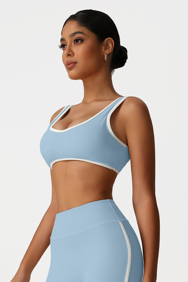 Women Color-Block Supportive High-Impact Naked-Feel Sports Bra