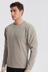 Men Solid Quick-Dry Outdoor Training Long Sleeve Top