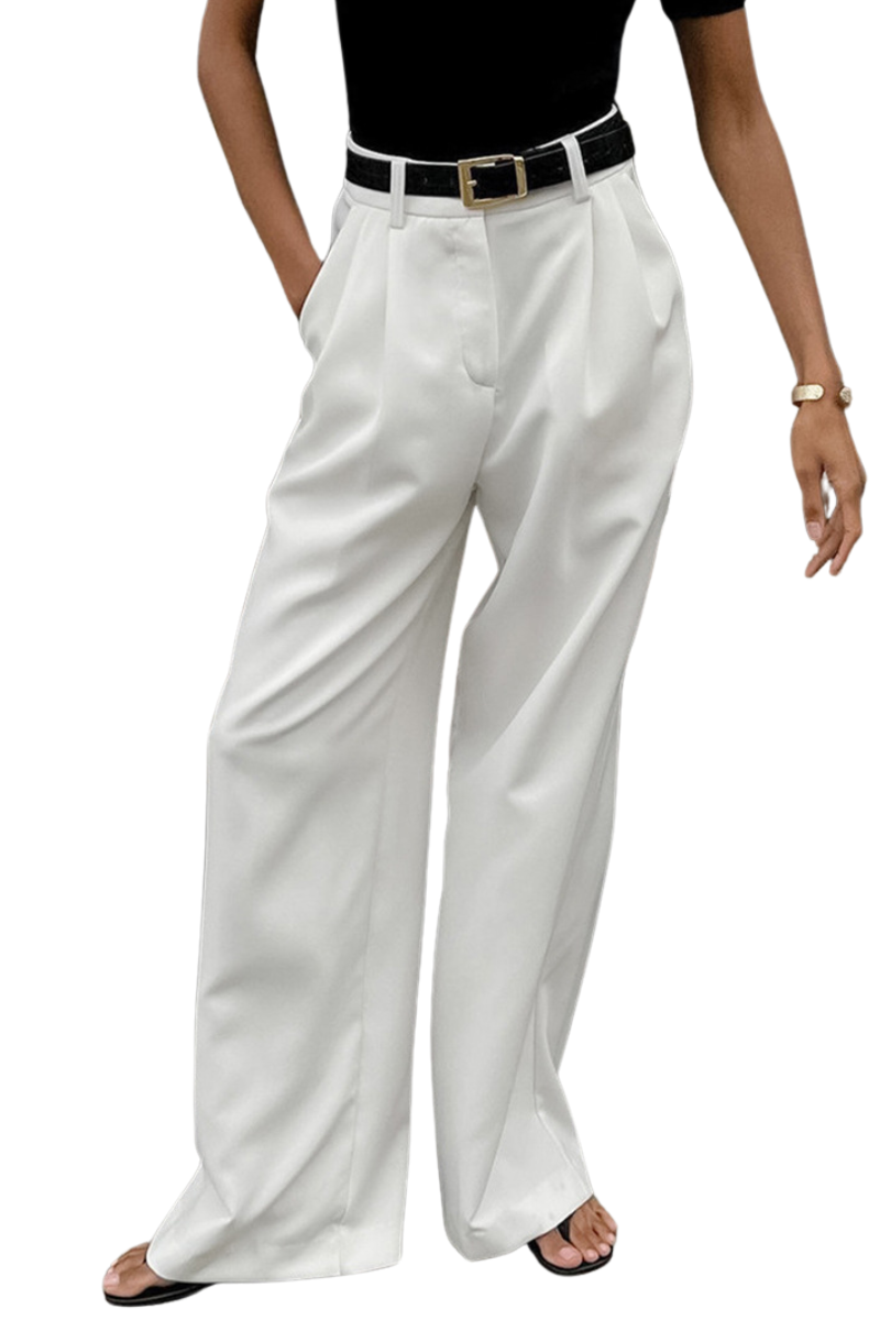 High-waist wide-leg pants