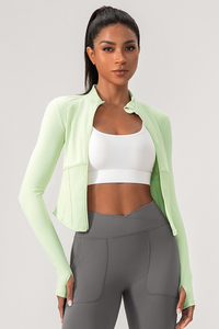 Women’s Stand-Collar Panelled Slim-Fit Athletic Jacket