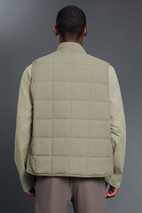 Men Lightweight Windproof Quilted Stand Collar Vest Jacket
