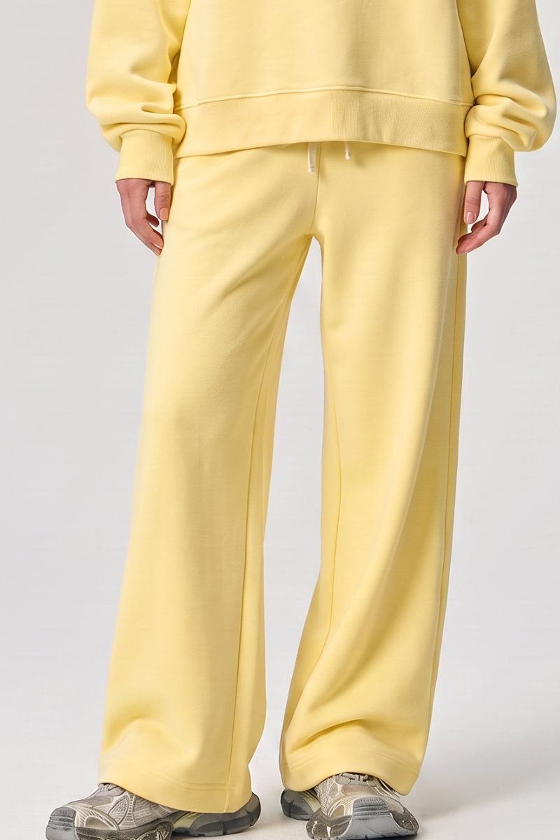 Unisex Fall Drawstring Side Pocket Wide Leg Sweatpants