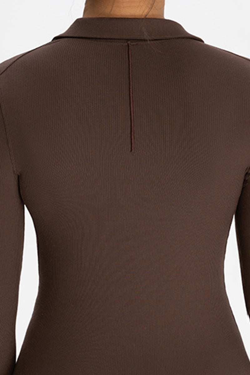 Women Modal Henley Collar Button Down Slim Fit Long Sleeve Yoga Top