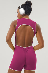 Women Color Contrast Backless Jumpsuit