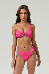 Women's Ribbed Triangle Cup Ring Detail Bikini