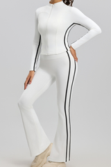 Striped high-waisted yoga set