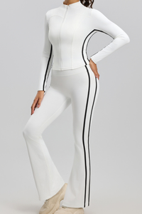 Striped high-waisted yoga set