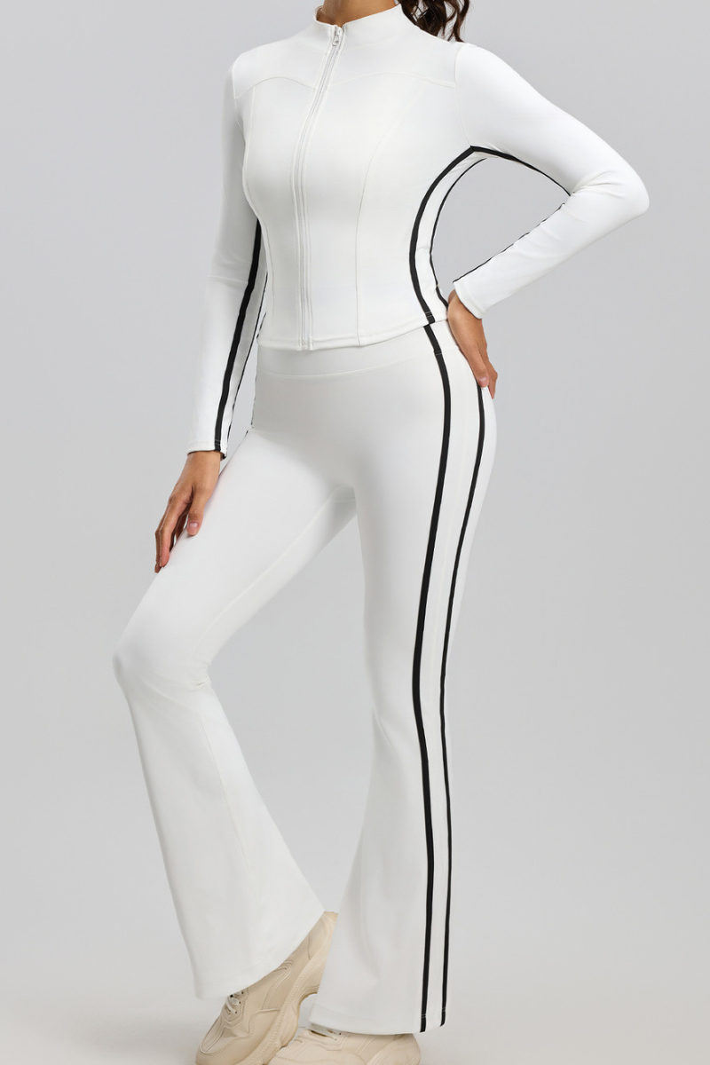 Striped high-waisted yoga set