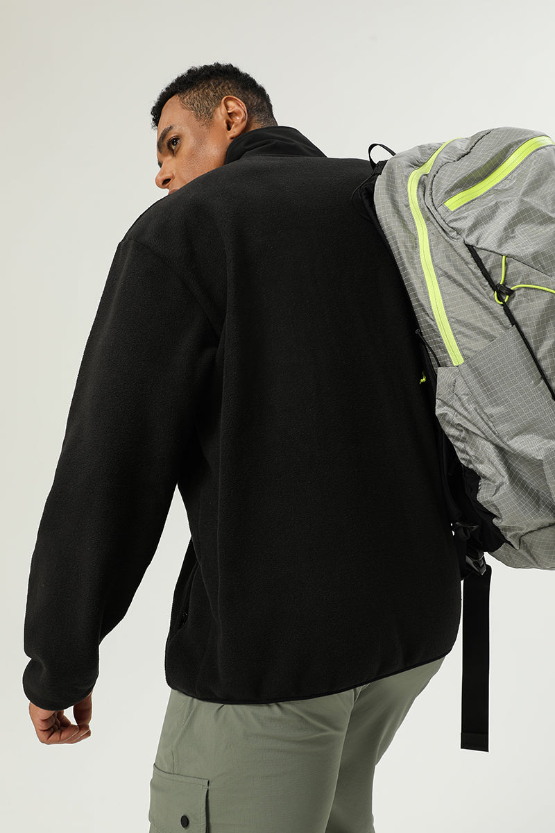 Men's Autumn And Winter Reversible Polar Fleece Hiking And Riding Padded Warm Jacket