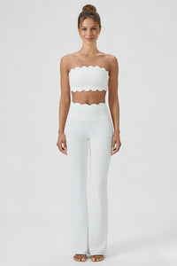 Women's 2-Piece Sets:Scalloped Edge Bra & Flare Leggings