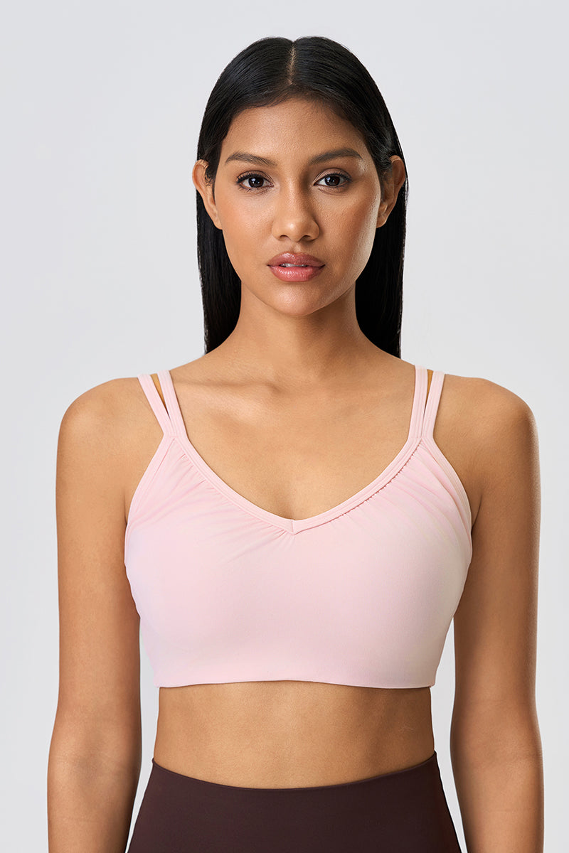 Women Naked-Feel Breathable Anti-Shock Crisscross Back Yoga Sports Bra