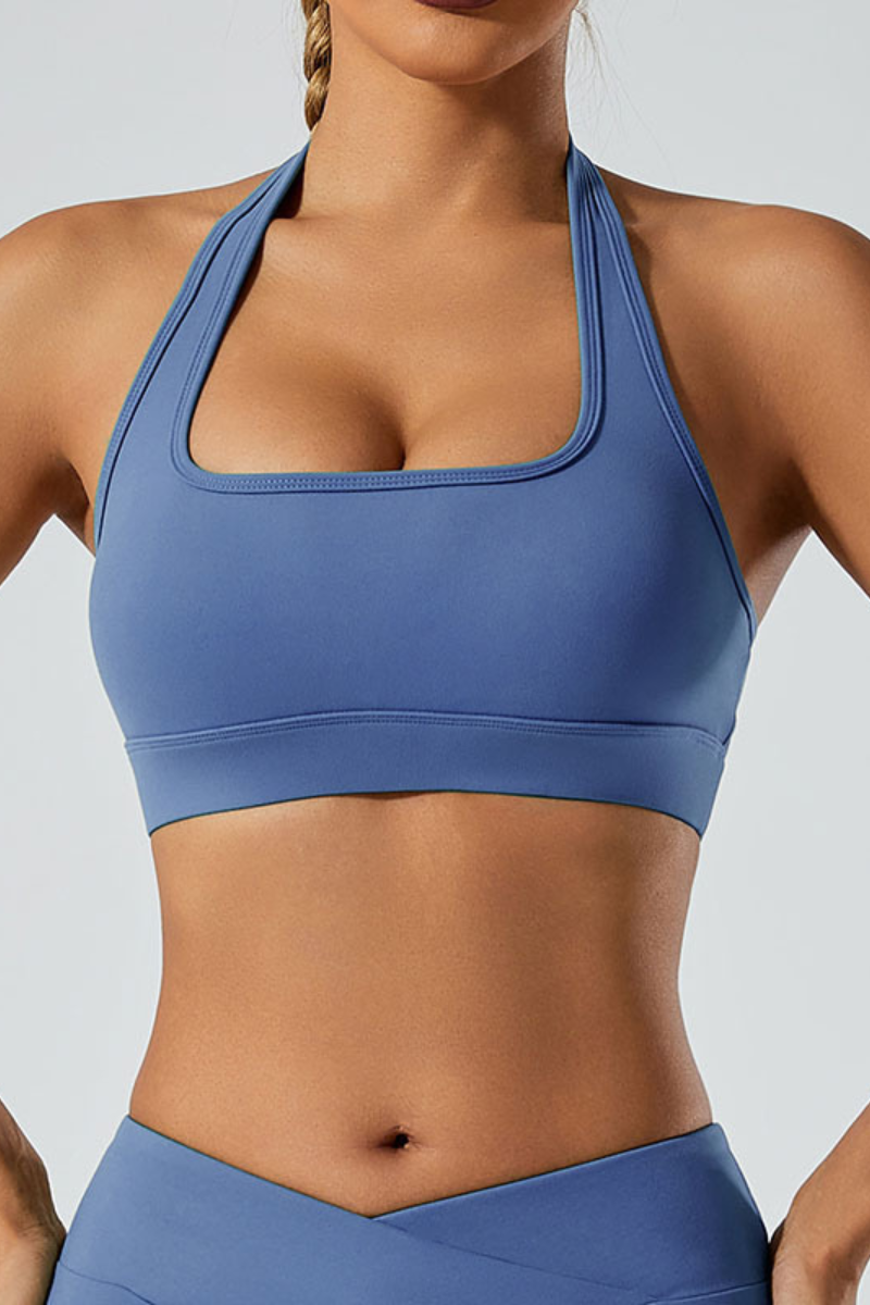 Women's square collarb  halter neck bra.