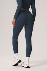 Women Solid Light Fleece Belly Controlling Sports Leggings