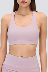 Women's Racerback Mesh Cutout High Support Sports Bra