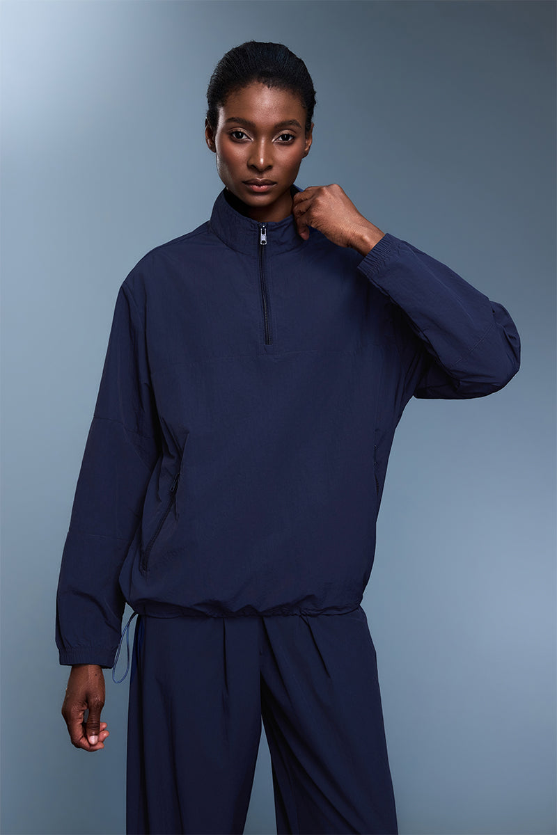 Women Stand Collar Half Zip Windproof Lightweight Workout Long Sleeve Jacket