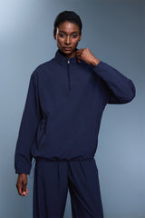 Women Stand Collar Half Zip Windproof Lightweight Workout Long Sleeve Jacket
