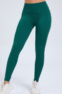 Women Button Work Pocket High Waisted Hip Lifting Stretchy Skinny Yoga Running Fitness Pants