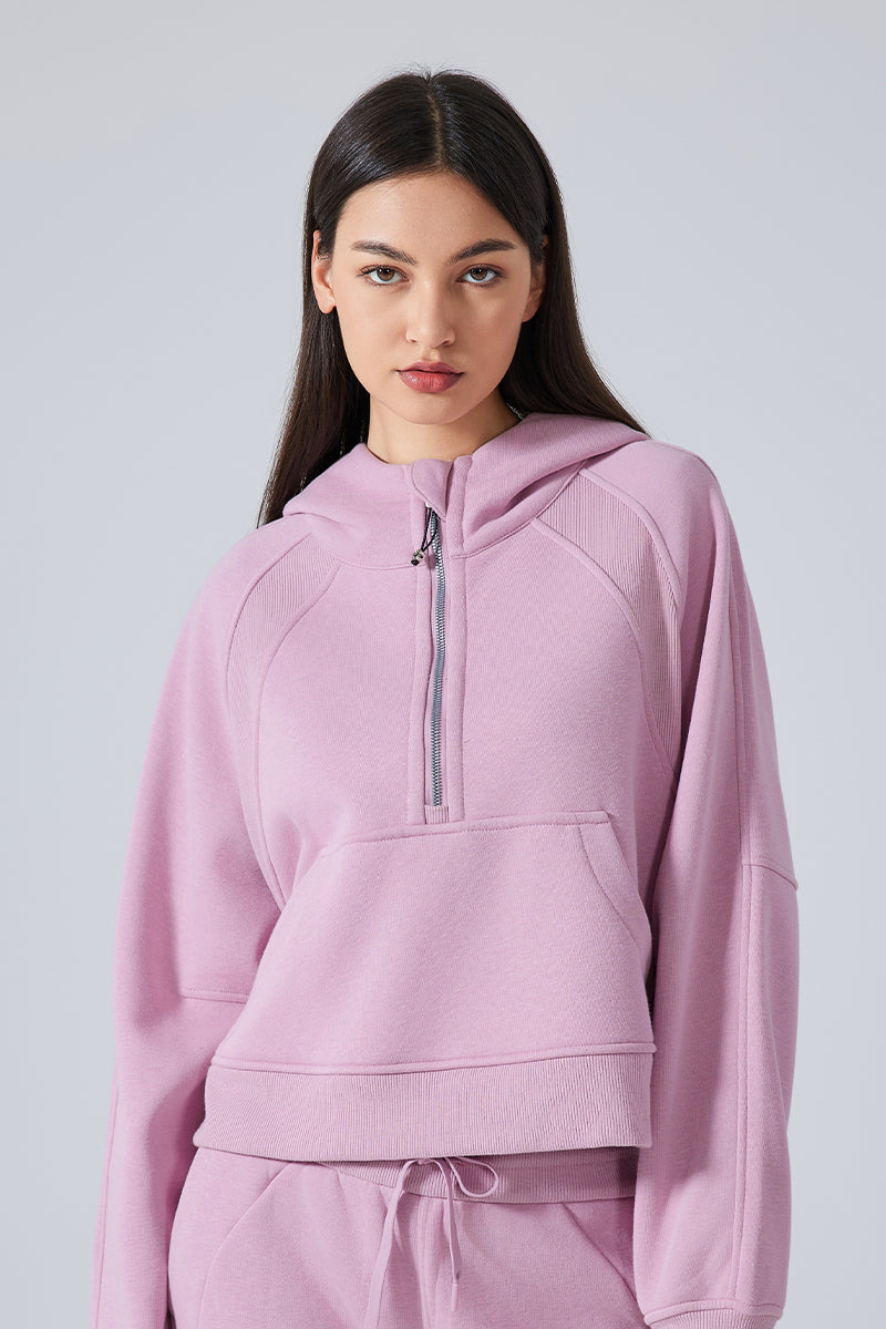 Women'S Half Zipper Loose Hoodie