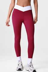 Women's Cross V-Waist Color-Block Sculpting Yoga Leggings