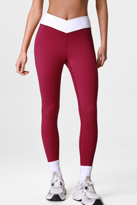 Women's Cross V-Waist Color-Block Sculpting Yoga Leggings