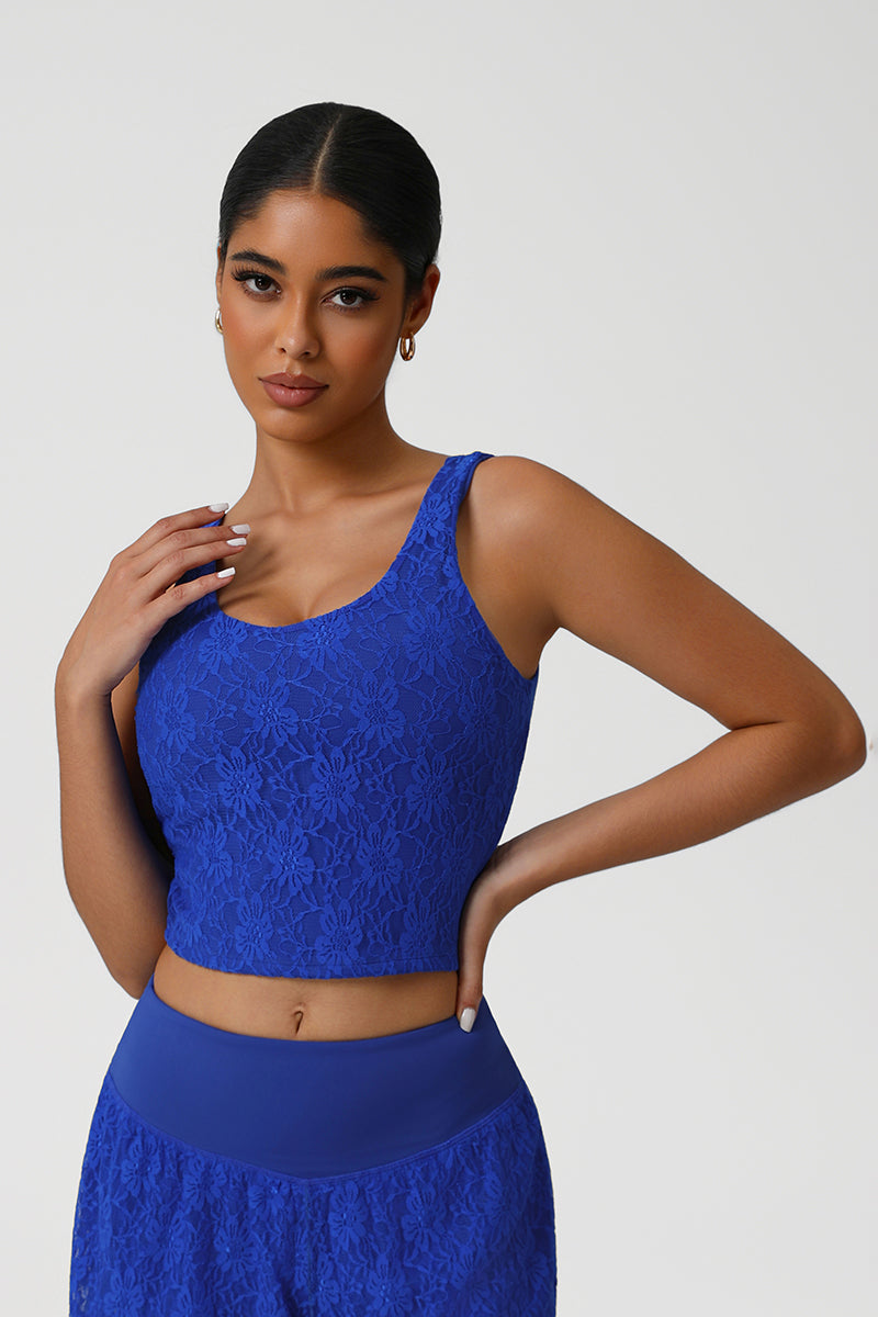 Women Lace Sleeveless Dance Fitness Vest