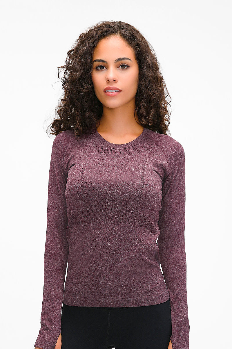 Women'S Yoga Long Sleeved With Thumbhole