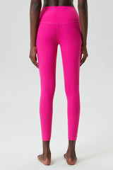 Solid high-rise threaded athletic leggings