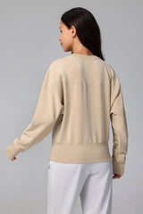 Women Loose Athletic Long Sleeve Pullover Sweatshirt