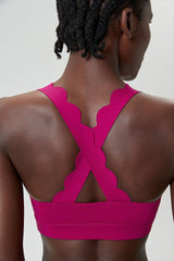 Women Wave-Edge Double-Strap High-Impact Quick-Dry Sports Bra
