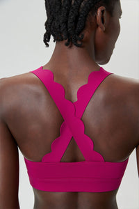 Women Wave-Edge Double-Strap High-Impact Quick-Dry Sports Bra