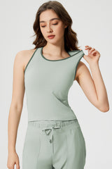 Women Sleeveless With Chest Pad Shock Slim Thin Yoga Fitness Exercise Tank Tops