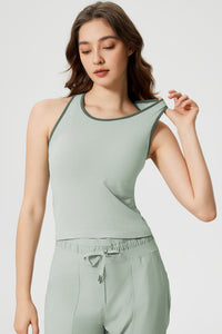 Women Sleeveless With Chest Pad Shock Slim Thin Yoga Fitness Exercise Tank Tops