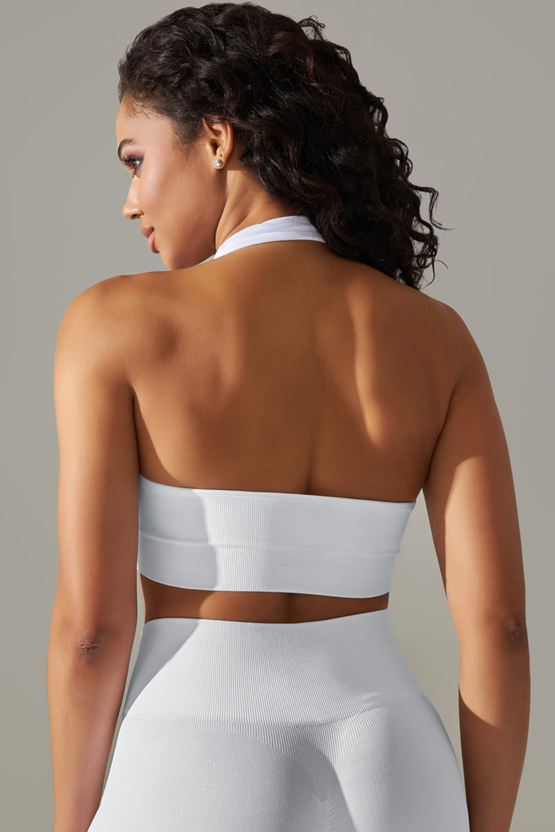 Seamless Backless Halter Sport Bra