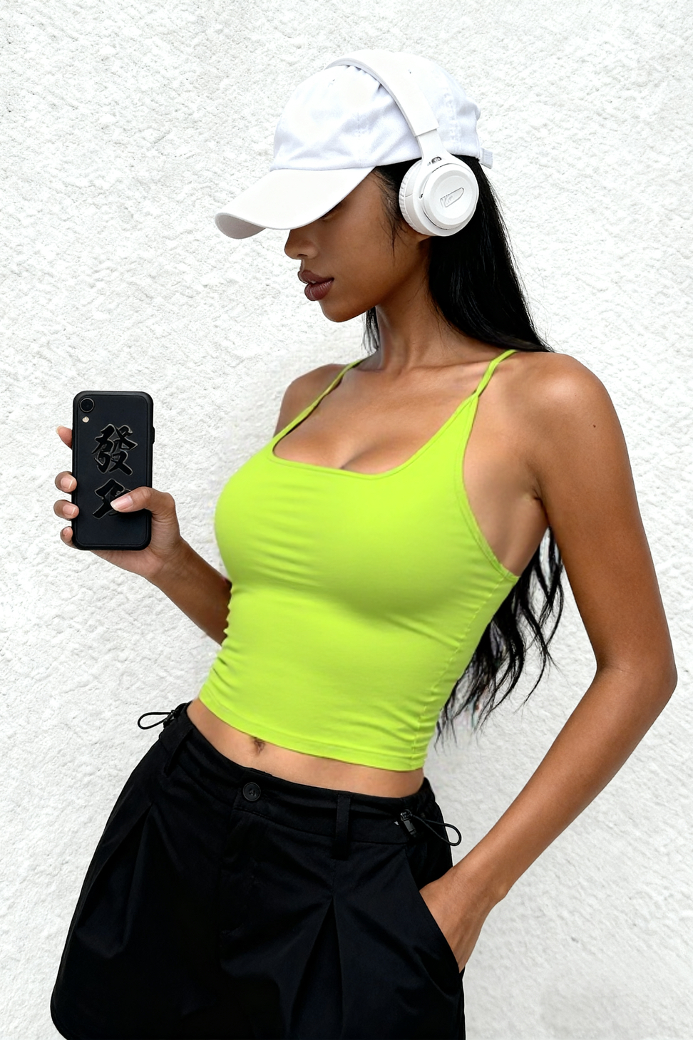 Women's medium strength fixed chest pad yoga fitness bra