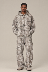 Men's Loungewear Sets:Tree Branch Camo Hoodie & Casual Pants