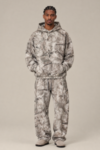 Men's Loungewear Sets:Tree Branch Camo Hoodie & Casual Pants