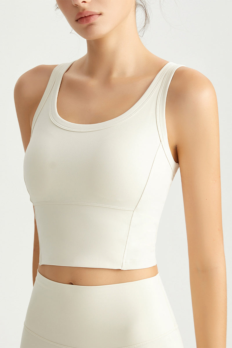 Women Fixed-Cup Medium-Support Quick-Dry Workout Sports Bra