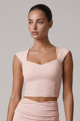Women's Square Neck Padded Sports Cropped Top