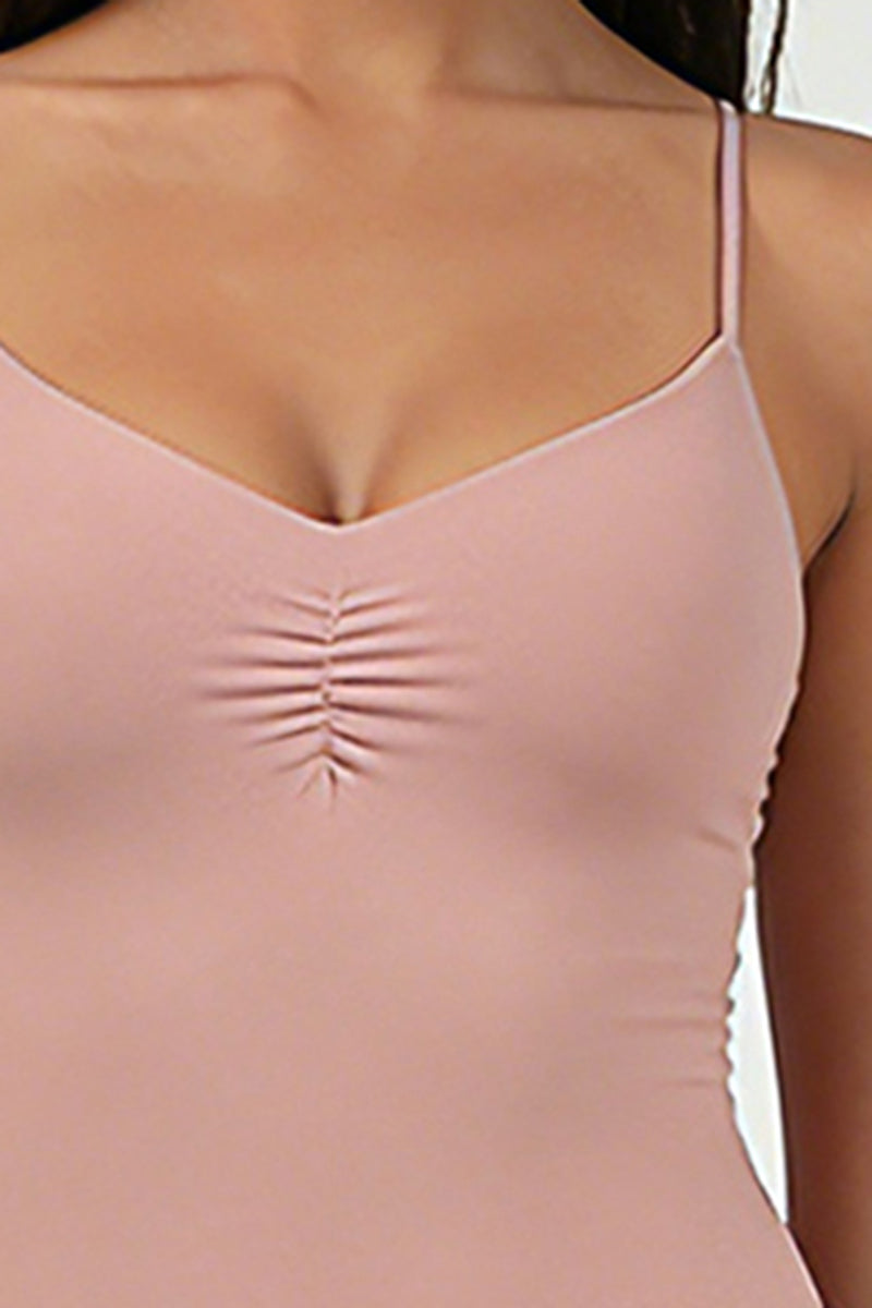 Women's Sports Ballet Pleated Sleeveless Yoga Top