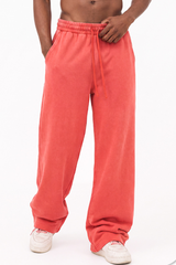 Unisex 100% Cotton Washed Heavyweight Wide Leg Casual Pants