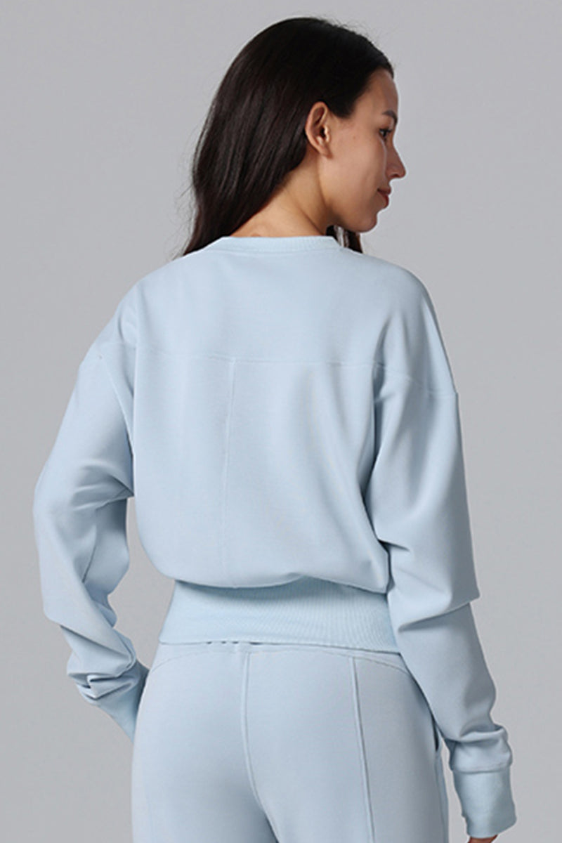 Women Loose Athletic Long Sleeve Pullover Sweatshirt