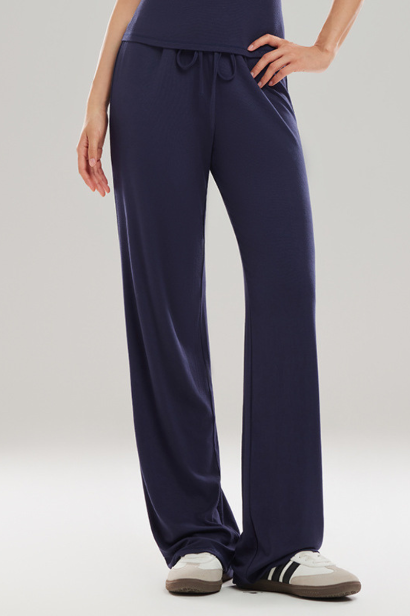 Women’s Drawstring Waist Relaxed Straight Leg Yoga Pants