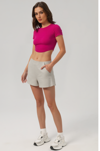 Sleek-Fit Running Crop Tee