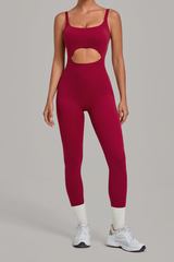 Women’s Cutout Adjustable Strap Form-Fitting Yoga Jumpsuit